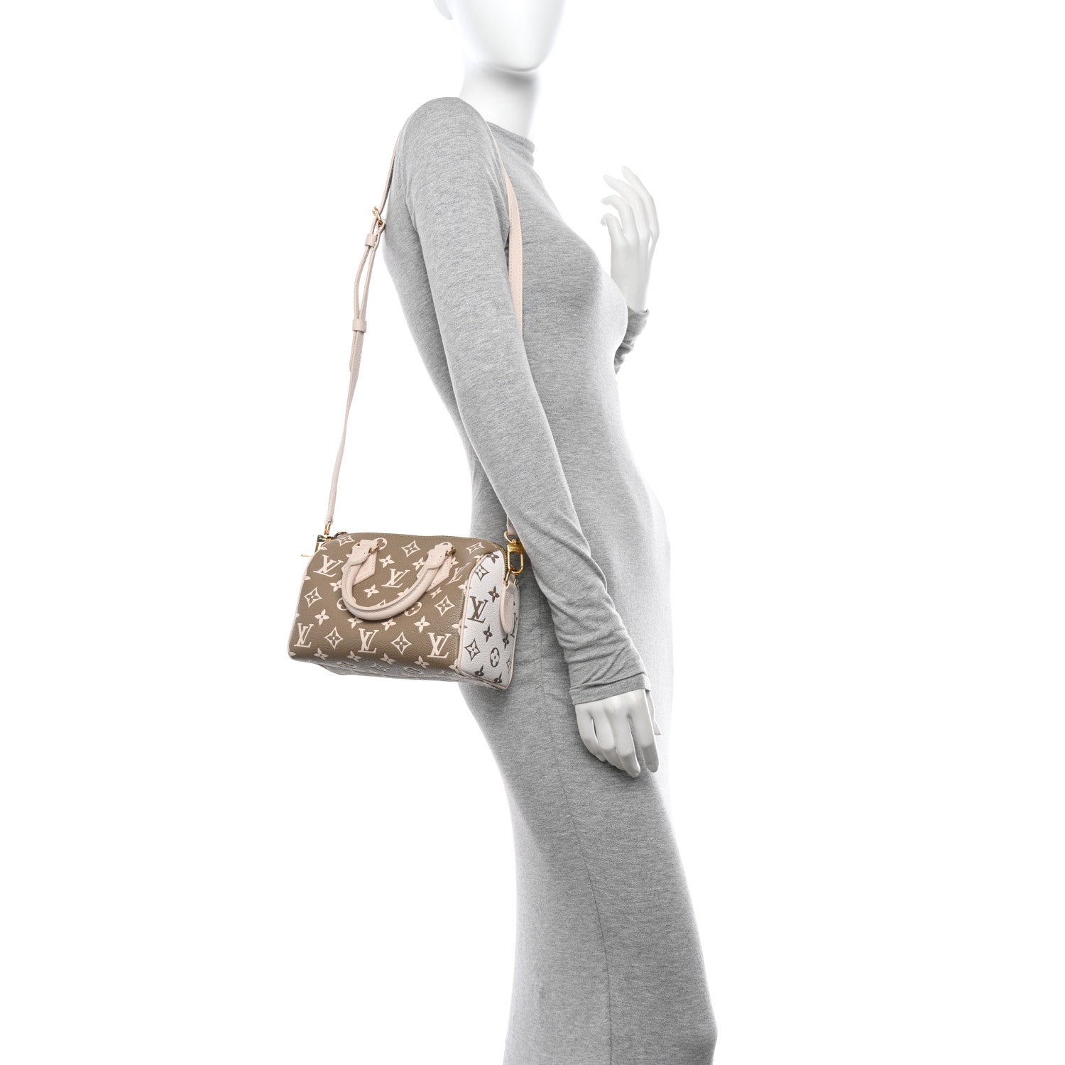 Louis Vuitton Empreinte Monogram Spring in the City Speedy Bandouliere 20 Kaki Beige Cream 2 of 11