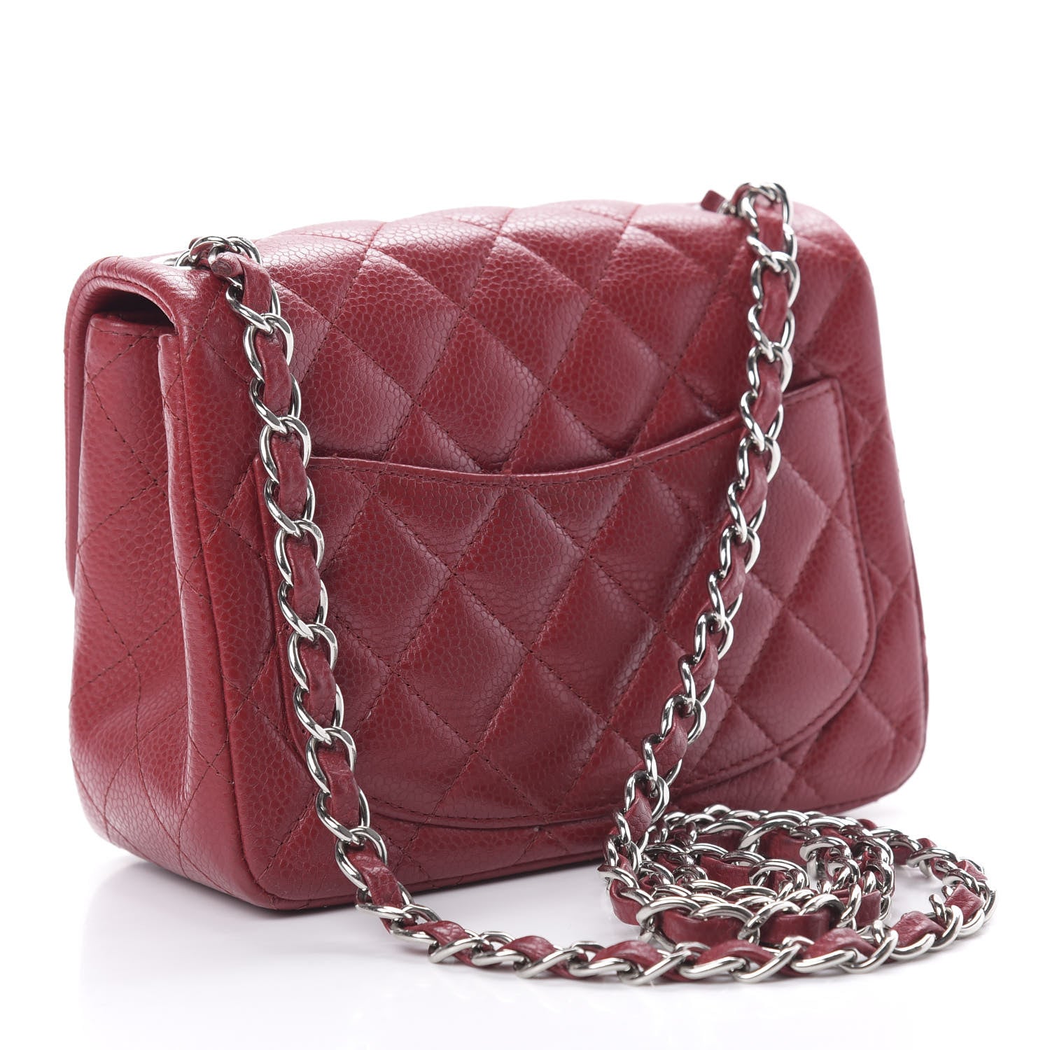 Chanel Caviar Quilted Mini Square Flap Red 3 of 10