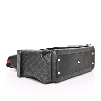 Gucci GG Supreme Monogram Web Messenger Diaper Bag Black Grey 4 of 9