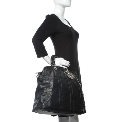 Christian Dior Lambskin Cannage Large Granville Tote Black 2 of 12