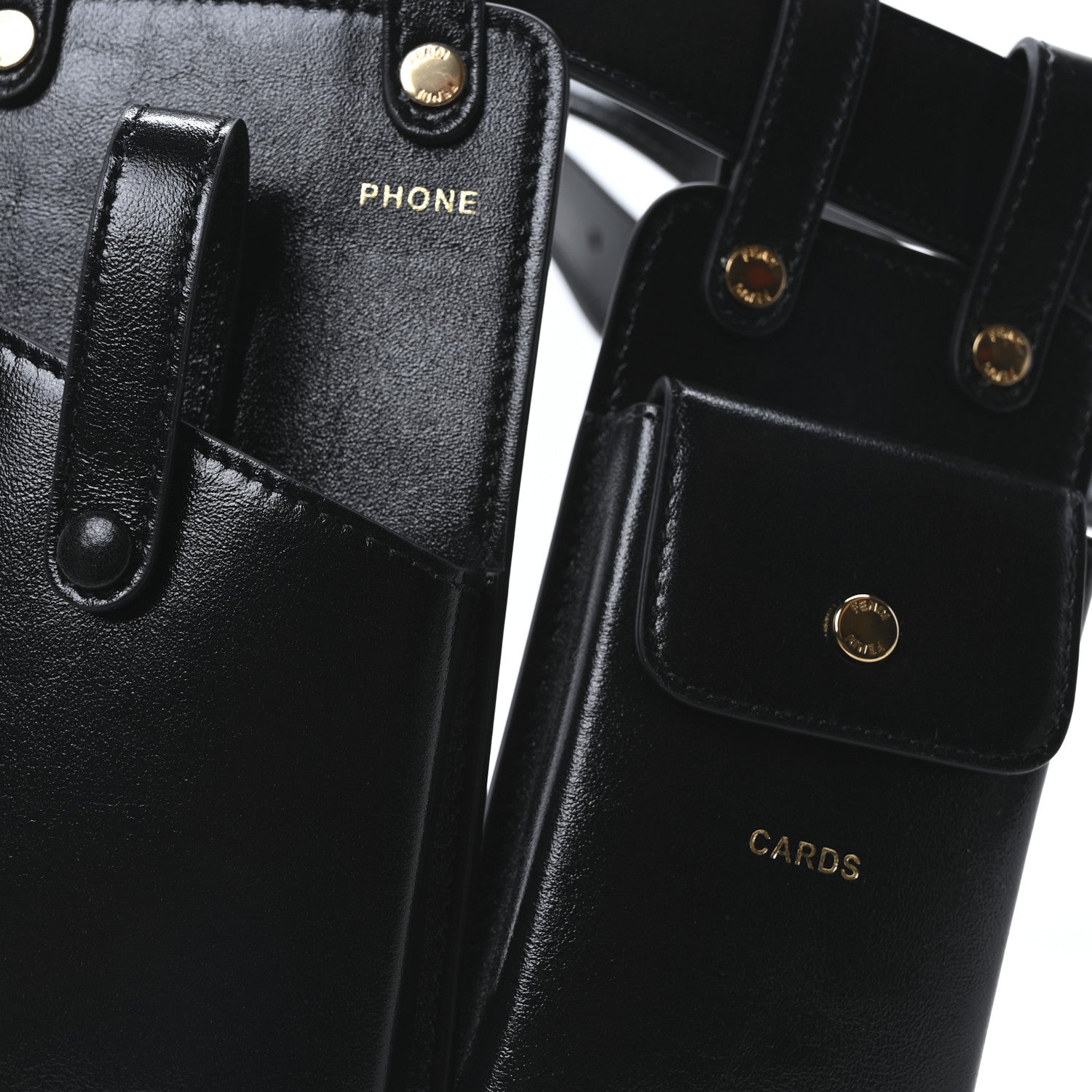 Fendi Vitello Glacier Utility Belt Pouch Black 4 of 10