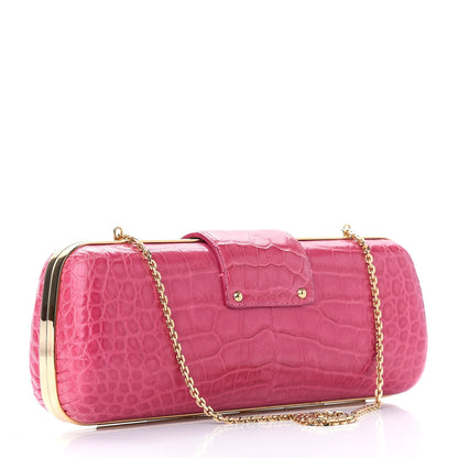 Louis Vuitton Crocodile Minaudiere Tresor Clutch Pink 3 of 8