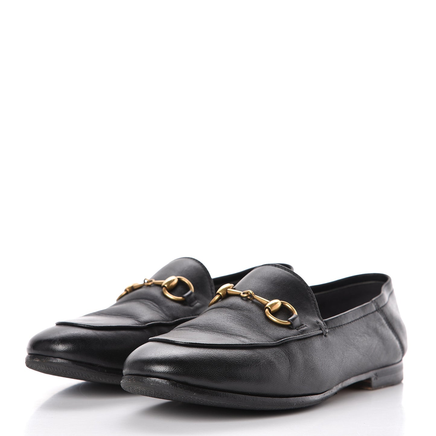 Lambskin Womens Brixton Horsebit Loafers 34.5 Black