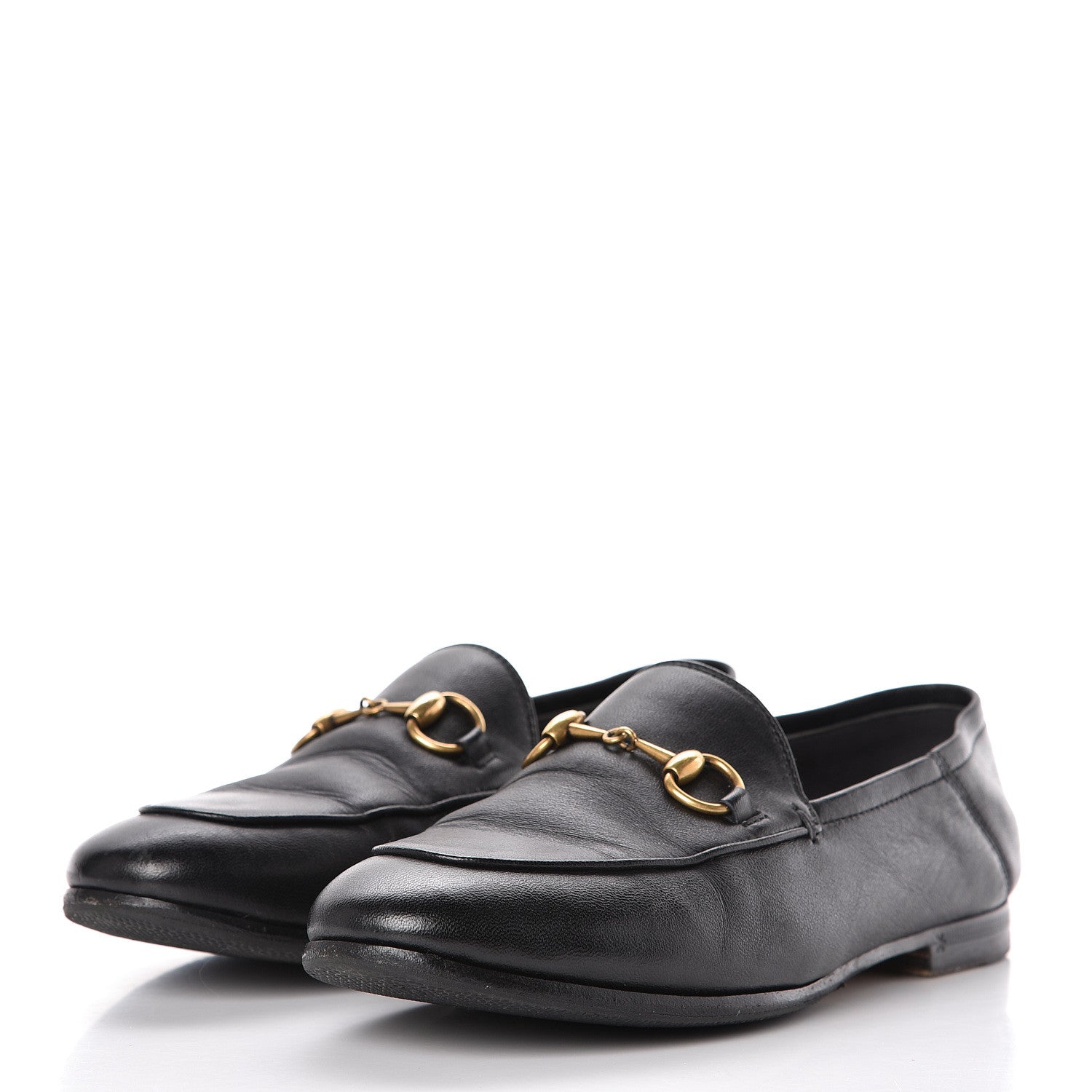 Gucci Lambskin Womens Brixton Horsebit Loafers 34.5 Black 3 of 20