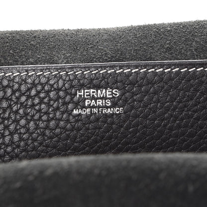Hermes Taurillon Clemence Halzan 31 GM Black 7 of 10