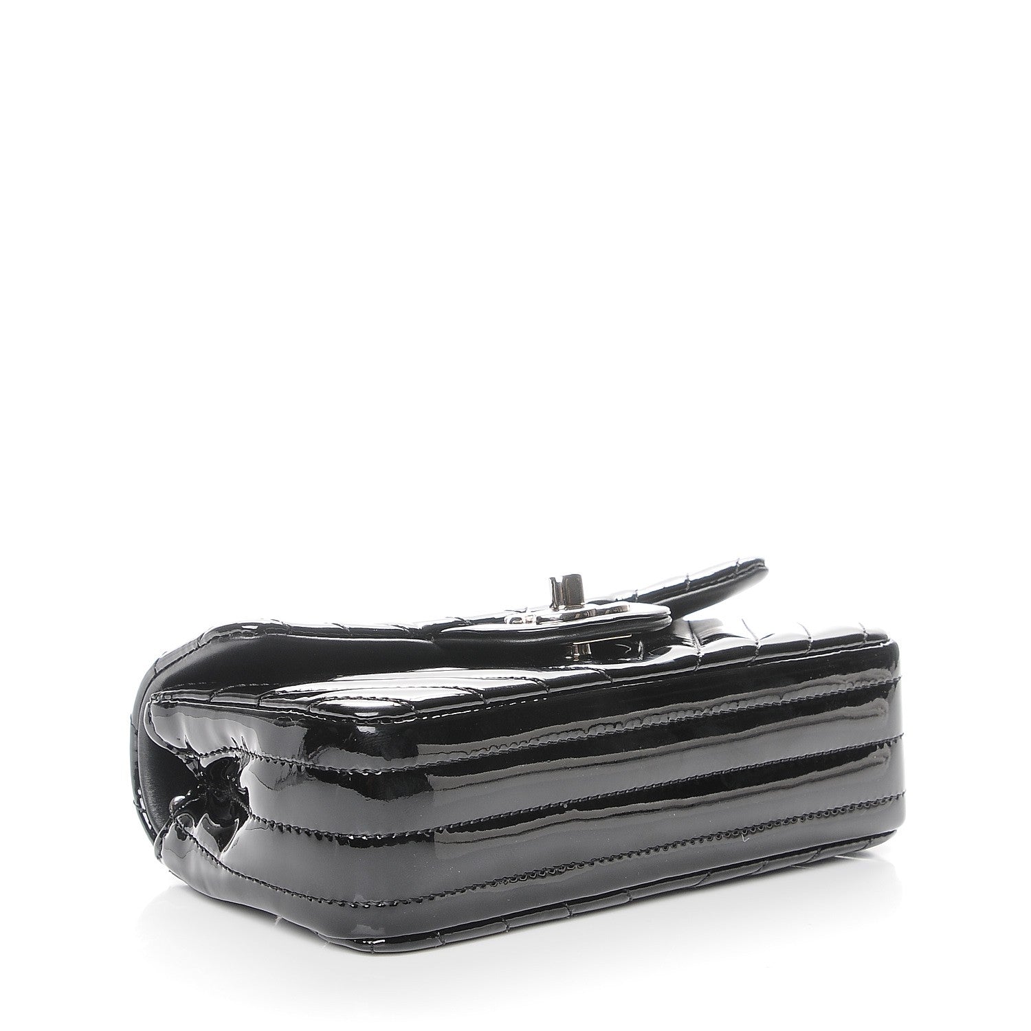 Chanel Patent Calfskin Chevron Quilted Extra Mini Flap Black 4 of 8