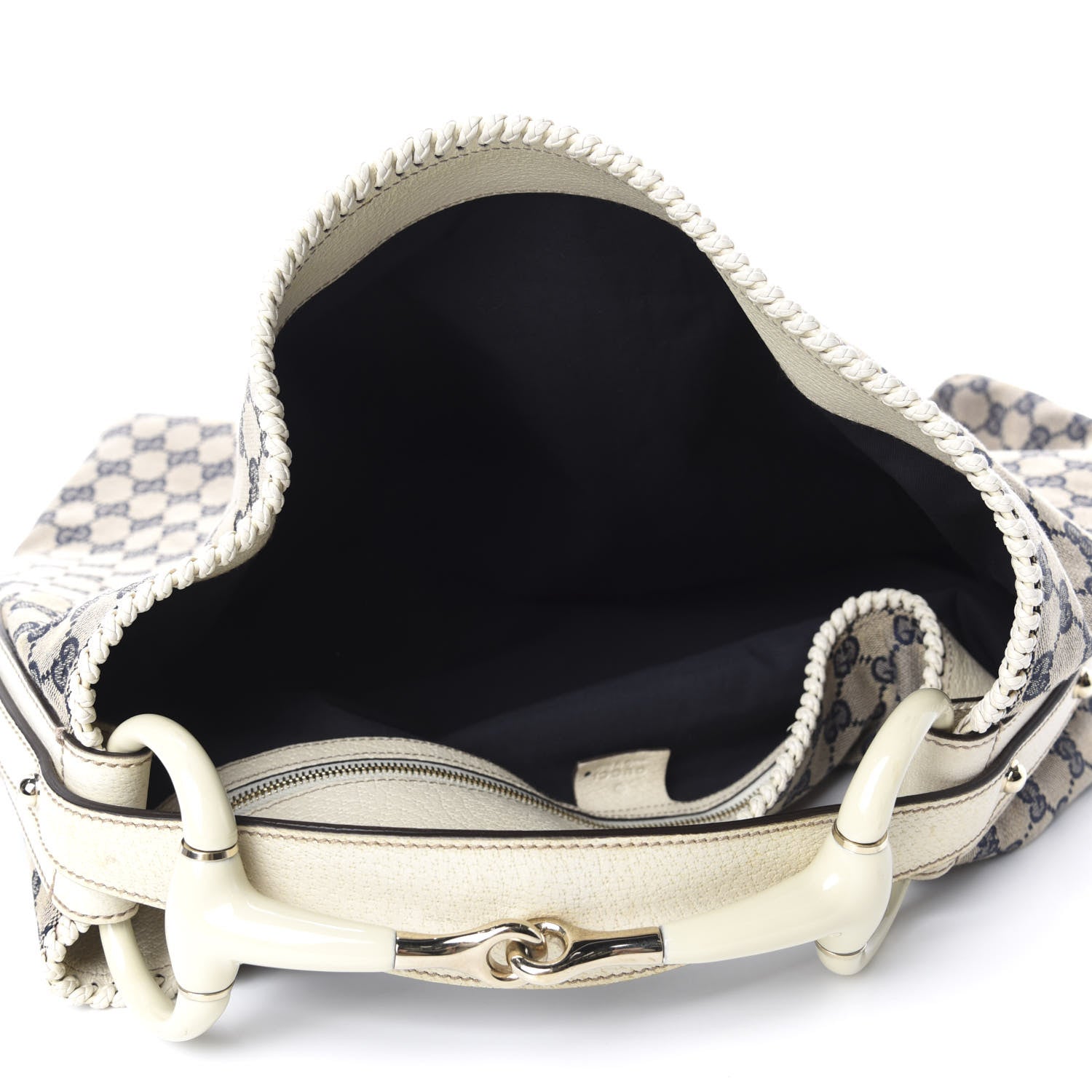 Gucci Monogram Large Horsebit Chain Hobo Navy 5 of 10