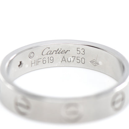 Cartier 18K White Gold Diamond 4mm LOVE Wedding Band Ring 53 6.5 4 of 5