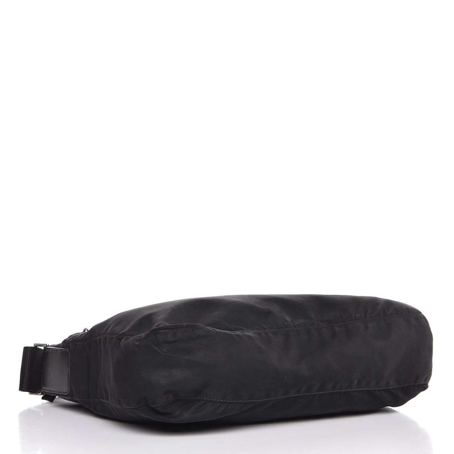Nylon Flat Messenger Bag Black