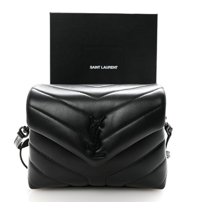 Saint Laurent Calfskin Y Quilted Monogram Monochrome Toy Loulou Crossbody Bag Black 9 of 9
