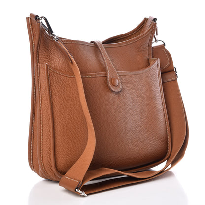 Hermes Taurillon Clemence Evelyne III PM Gold 3 of 9