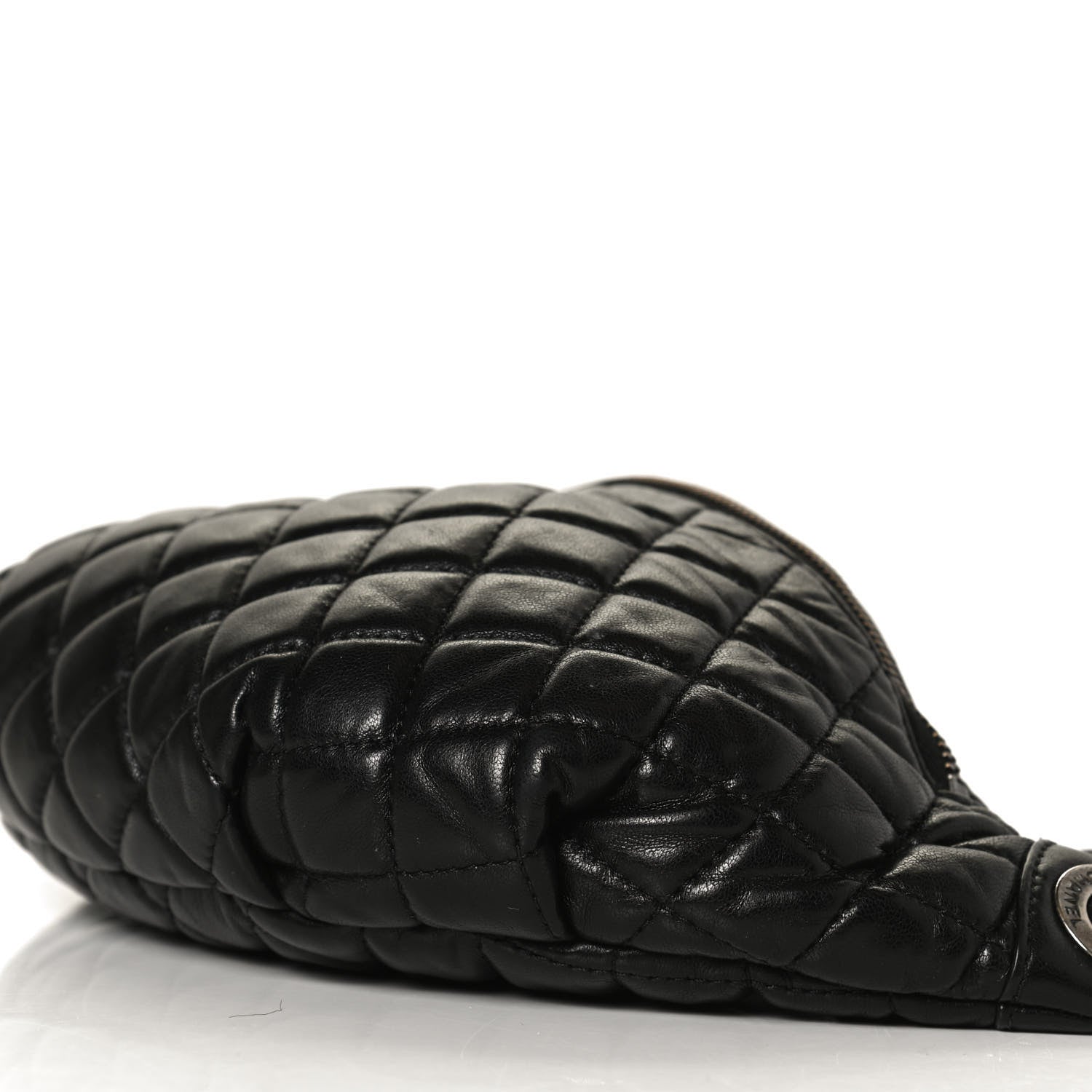 Chanel Lambskin Quilted Banane Waist Bag Fanny Pack Black 10 of 13