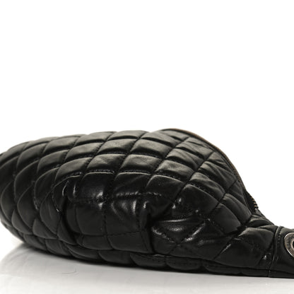 Chanel Lambskin Quilted Banane Waist Bag Fanny Pack Black 10 of 13