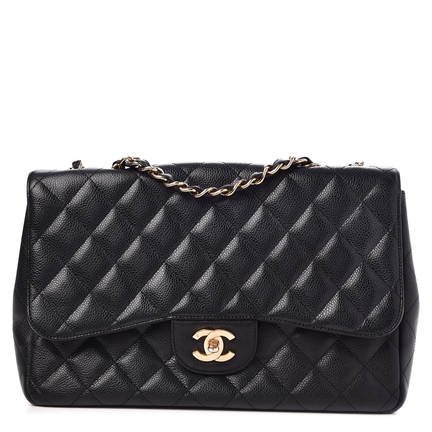 Caviar Quilted Jumbo Single Flap Black