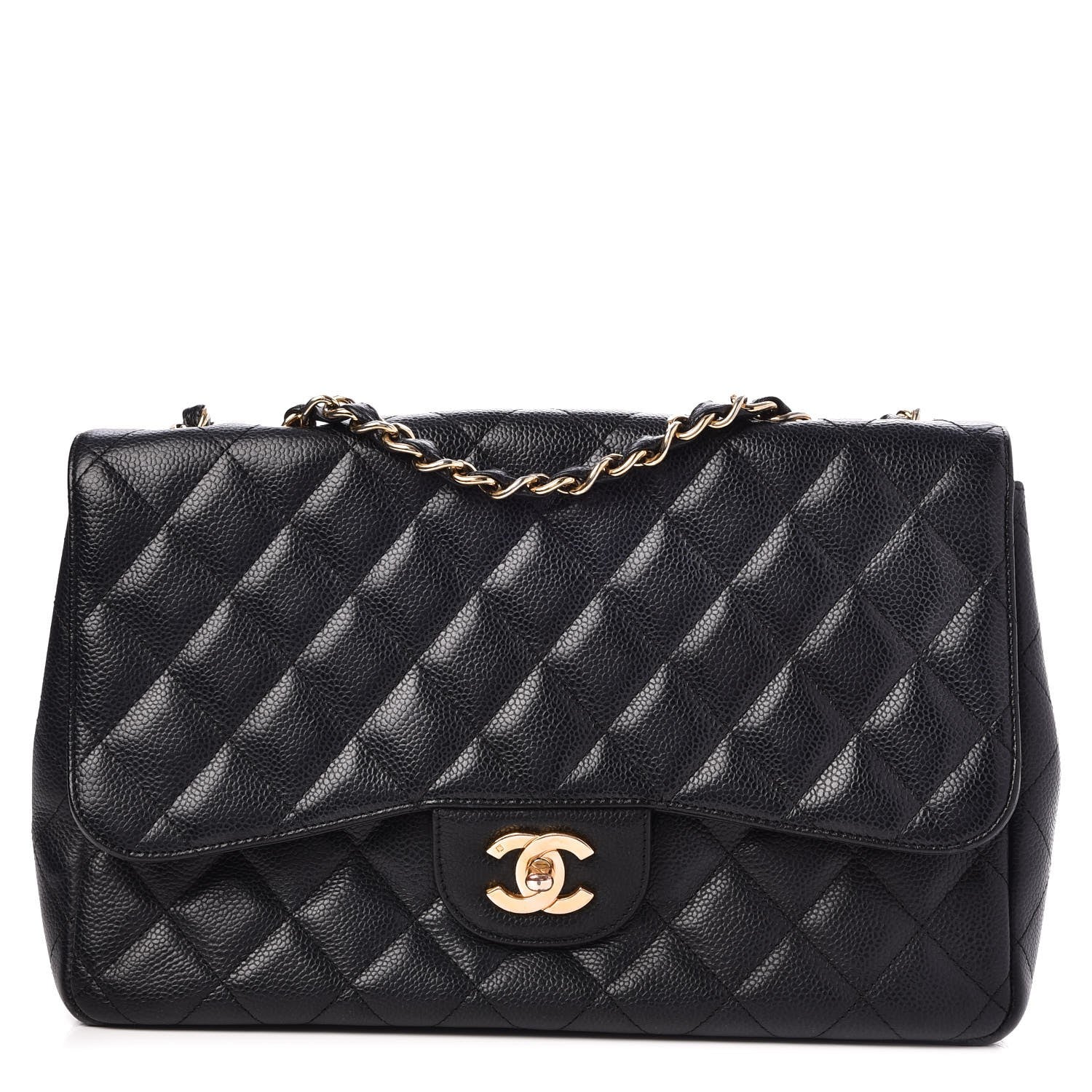 Chanel Caviar Quilted Jumbo Single Flap Black 1 of 9