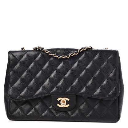 Chanel Caviar Quilted Jumbo Single Flap Black 1 of 9