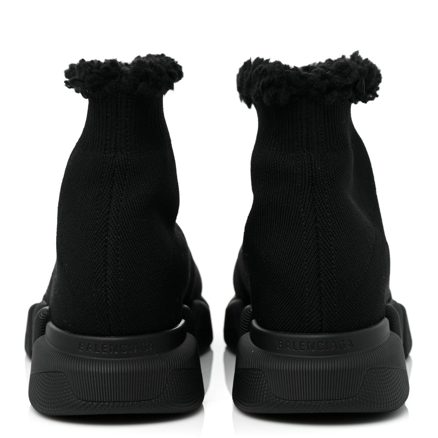 Technical 3D Recycled Knit Fake Fur Womens Speed 2.0 Sneakers 37 Monocolor Black