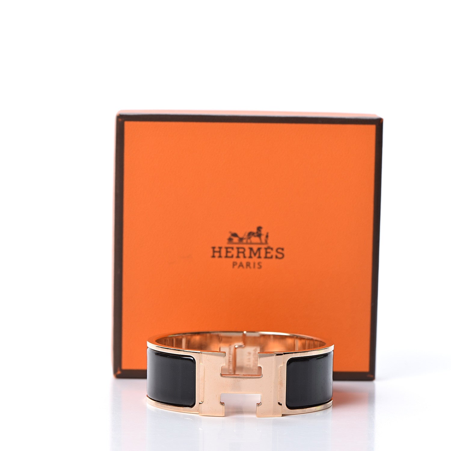 Hermes Enamel Wide Clic Clac H Bracelet PM Black 4 of 4