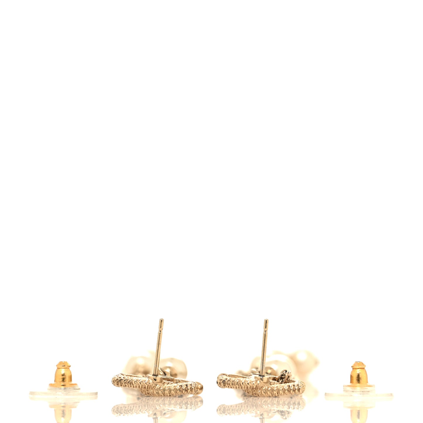 Pearl CC Multi Chain Drop Earrings Gold