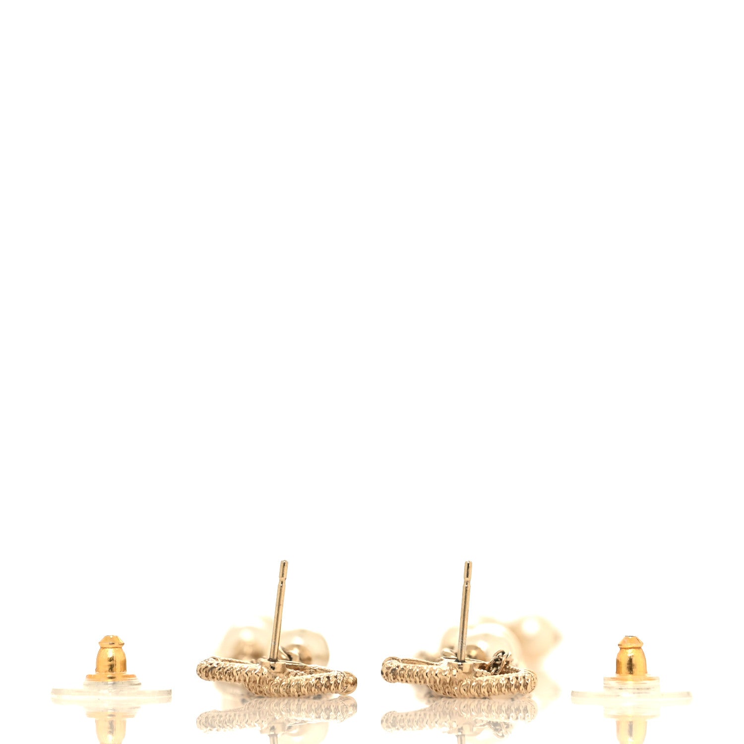 Chanel Pearl CC Multi Chain Drop Earrings Gold 3 of 4