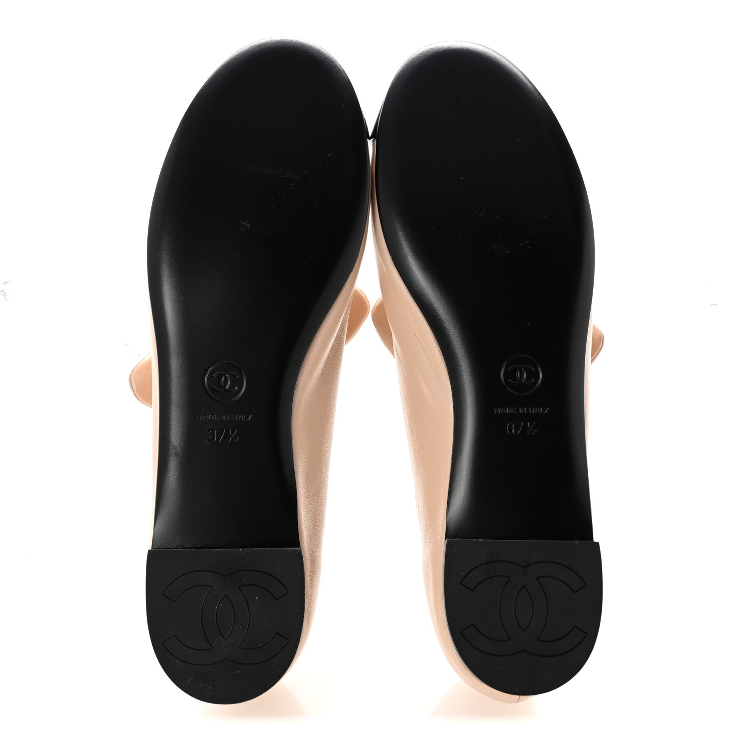 Chanel Lambskin Bow Mary Jane Flats 36 Light Blue Black 40 Beige Black 37.5 Beige Black 6 of 9