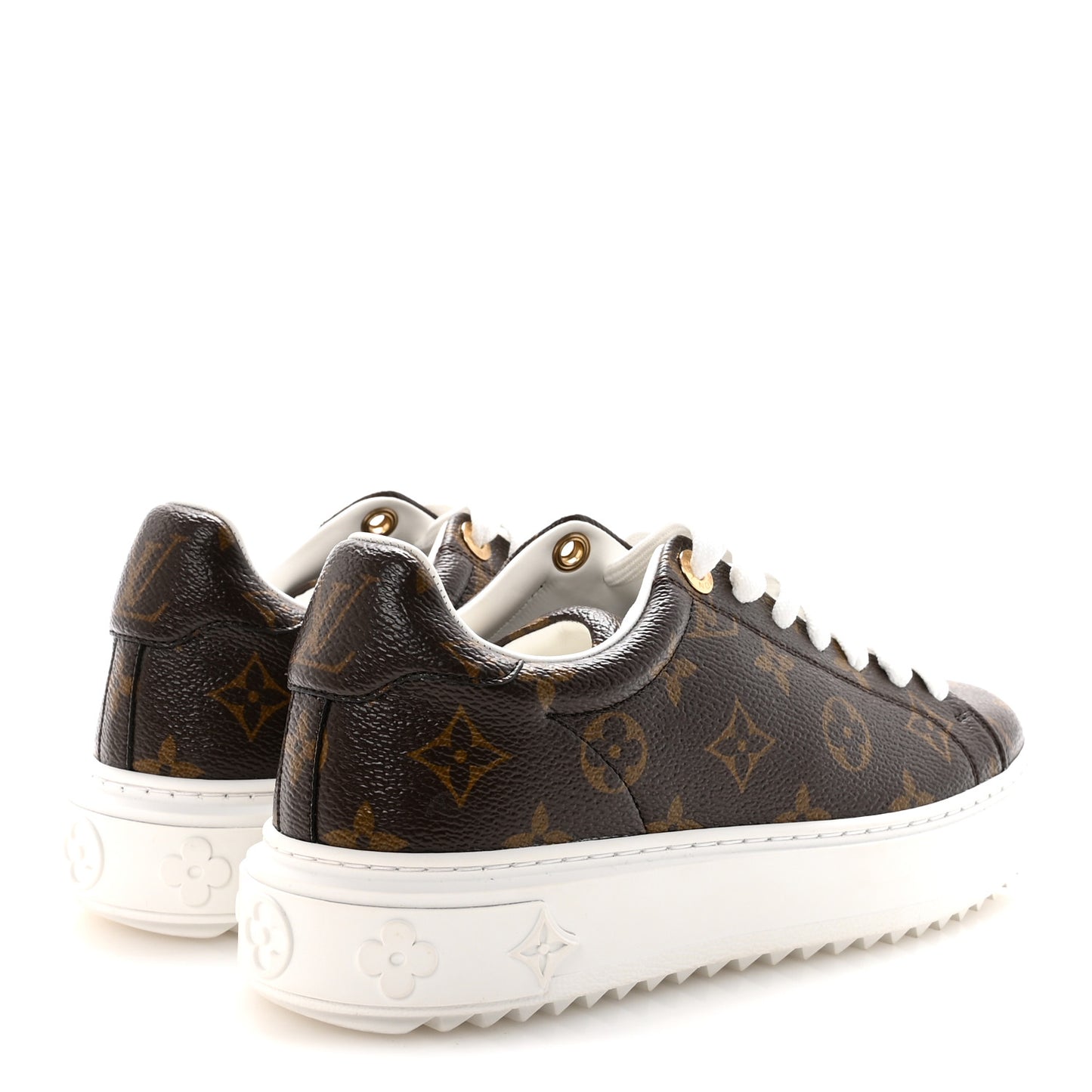 Monogram Epi Time Out Sneakers 39.5 Black White 37