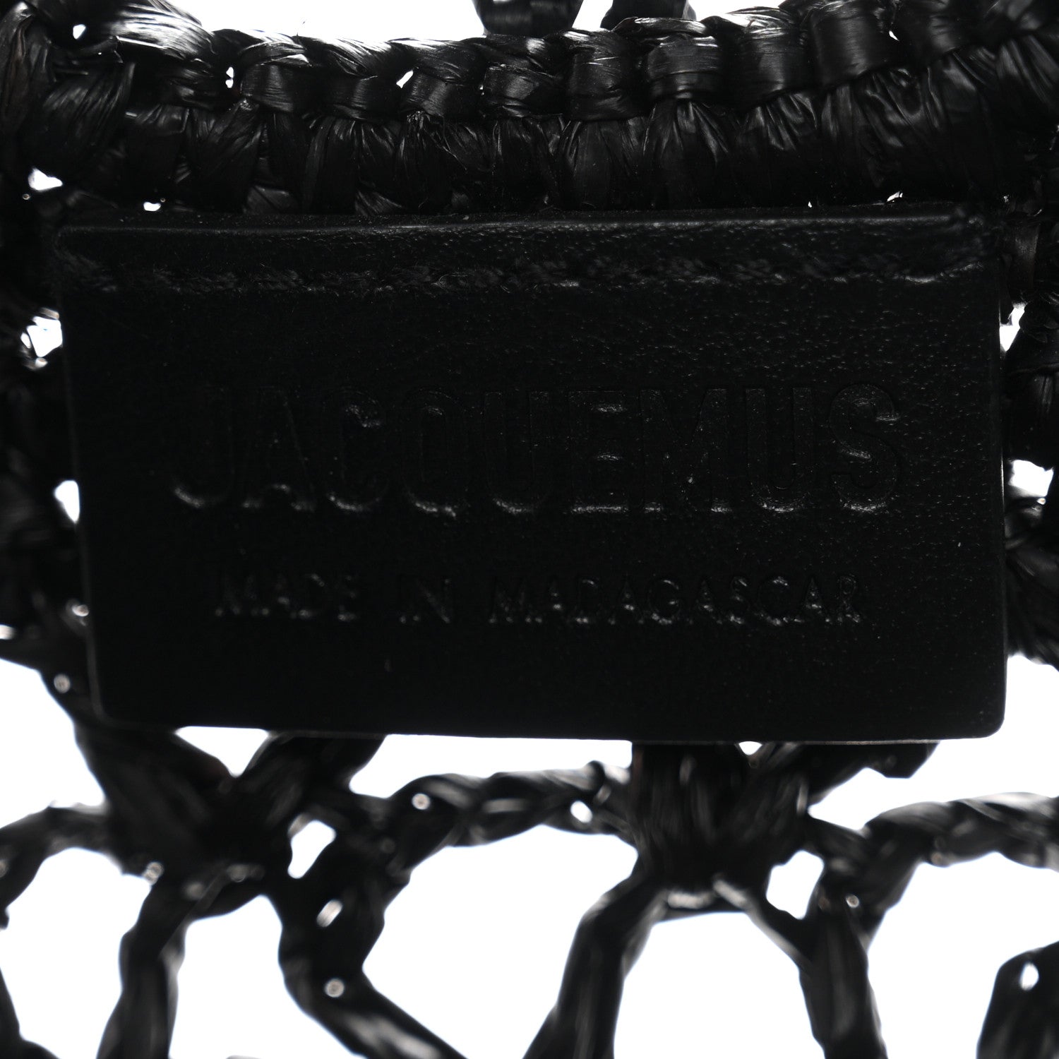 Jacquemus Raffia Le Petite Carre Spiaggia Square Tote Black 6 of 10