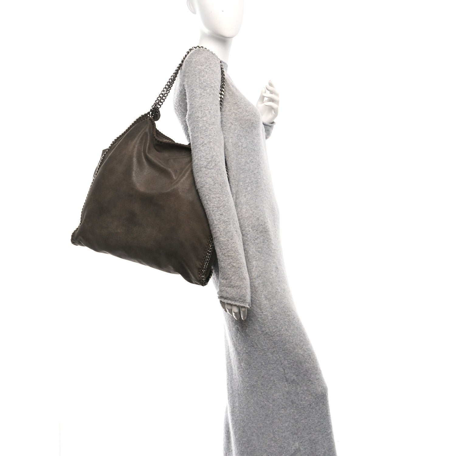 Stella McCartney Shaggy Deer Falabella Fold Over Tote Grey 2 of 10