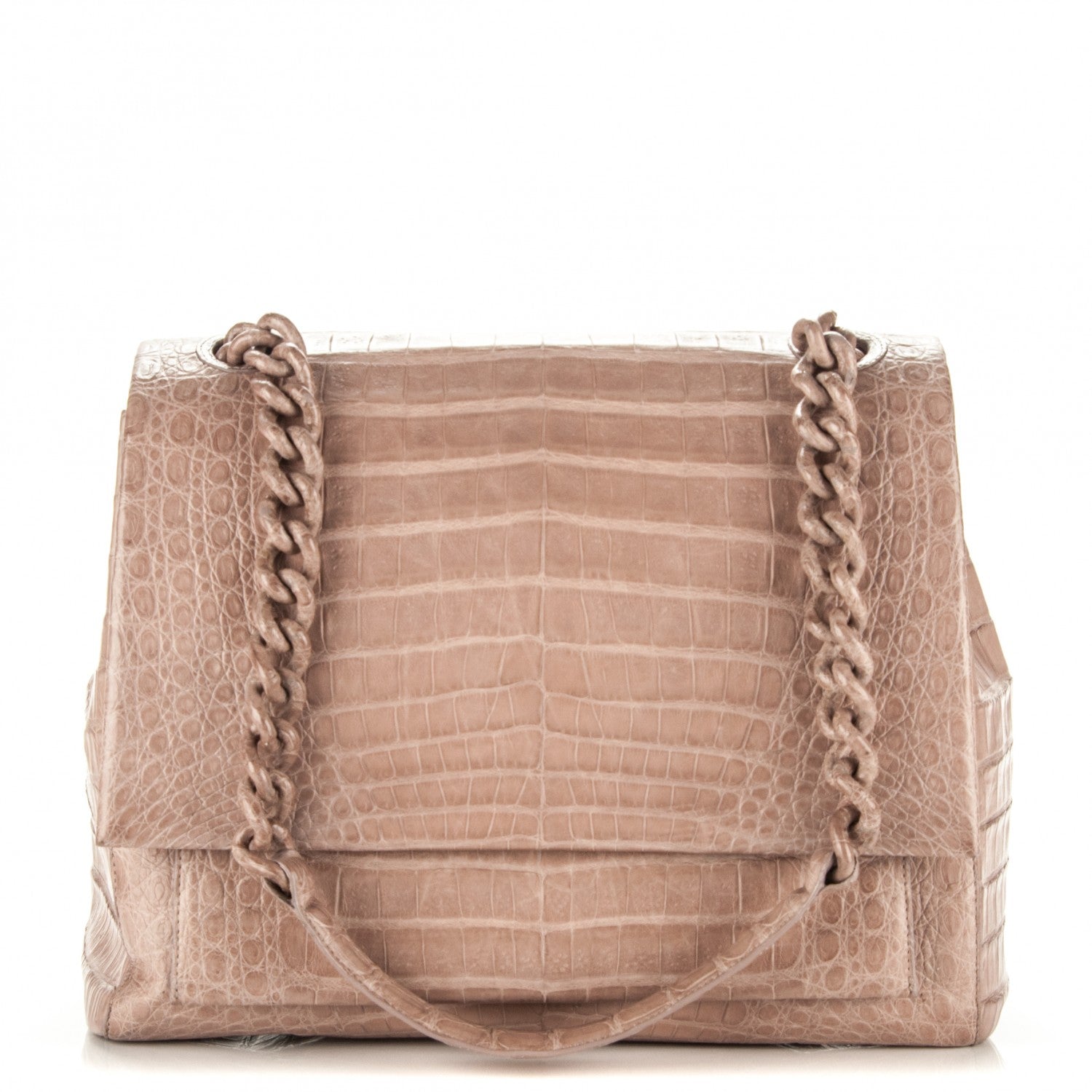 Nancy Gonzalez Crocodile Chain Flap Bag Nude Matte 1 of 11