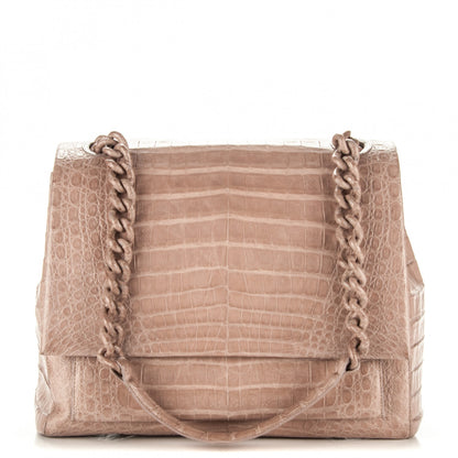 Nancy Gonzalez Crocodile Chain Flap Bag Nude Matte 1 of 11