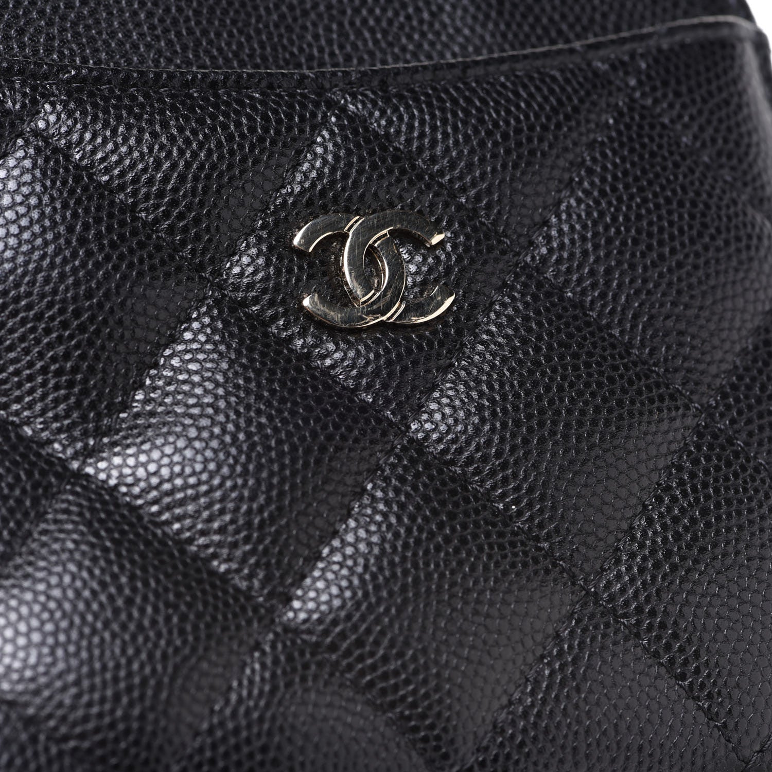 Chanel Caviar Quilted Zip Card Holder Wallet Black 8 of 8