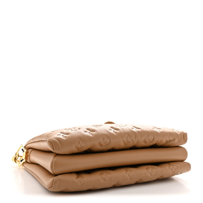 Louis Vuitton Lambskin Embossed Monogram Coussin PM Camel 4 of 11