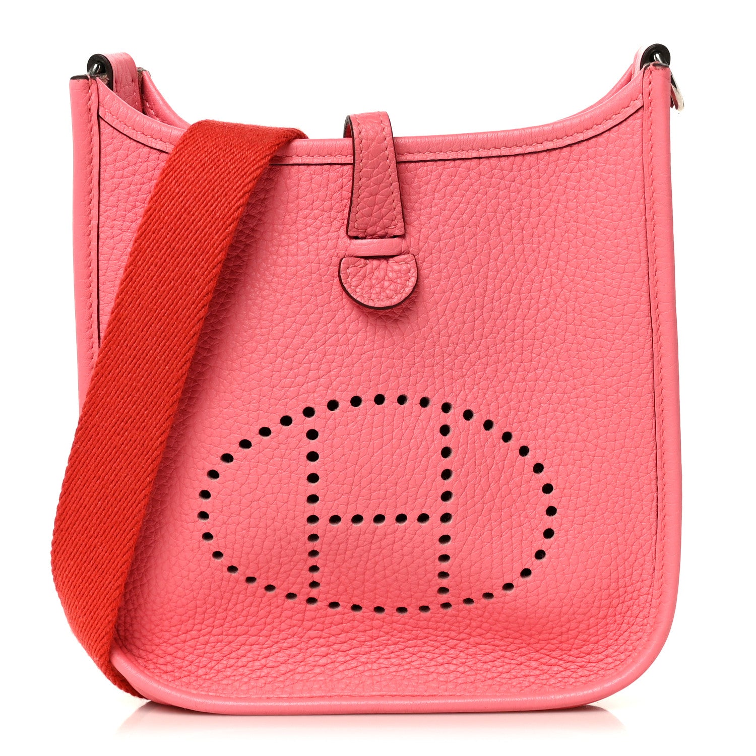 Hermes Taurillon Clemence Amazone Evelyne TPM Rose Azalee Rouge Pivoine 1 of 11