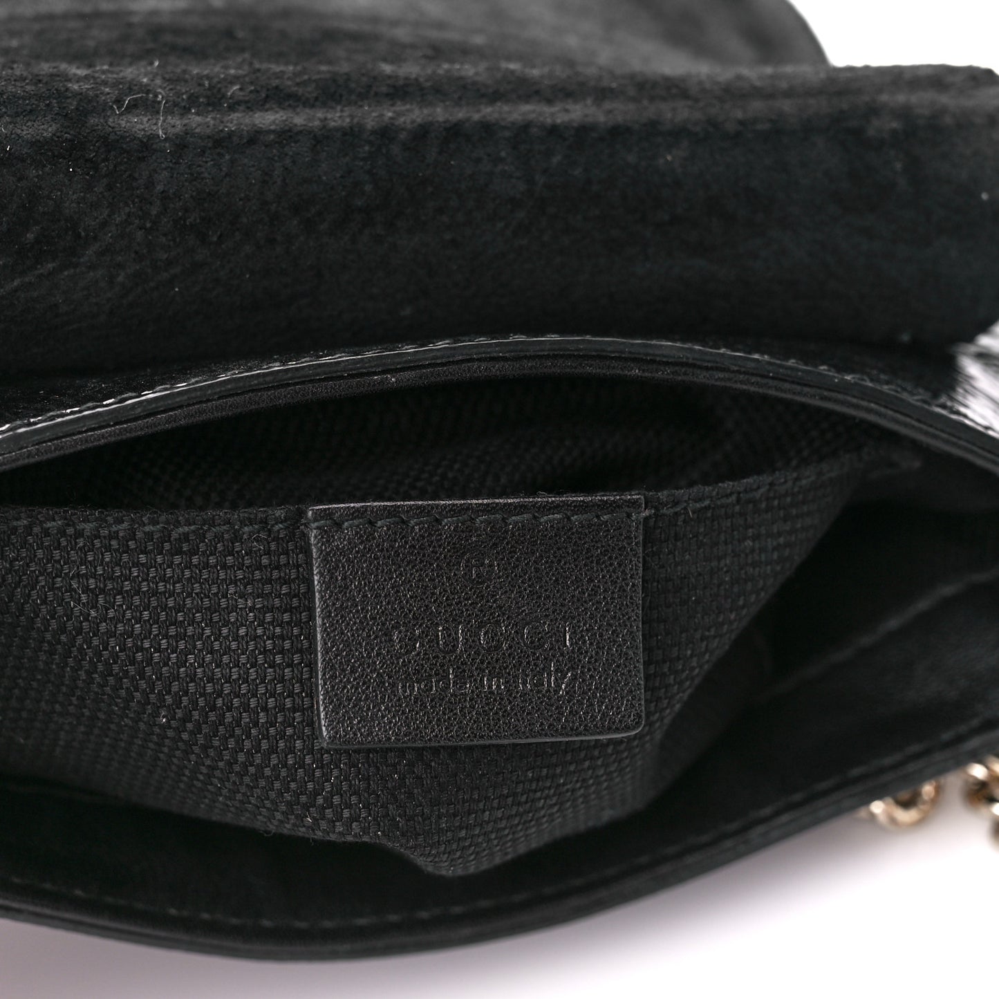 Vernice Naplack Small Soho Flap Crossbody Black