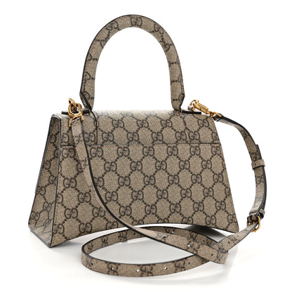 Balenciaga X GUCCI GG Supreme Monogram Small Hourglass Top Handle Bag Beige Ebony 3 of 9