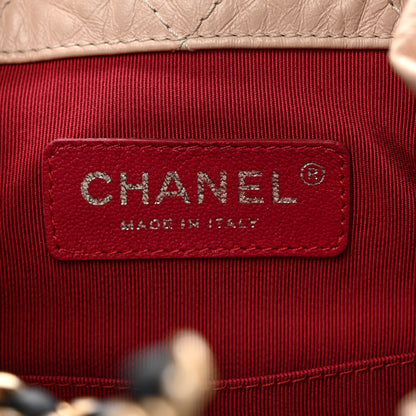 Chanel Aged Calfskin Quilted Small Gabrielle Backpack Beige Black 6 of 9