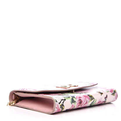 Dolce & Gabbana Dauphine Rose Print Wallet On Chain Pink 4 of 8