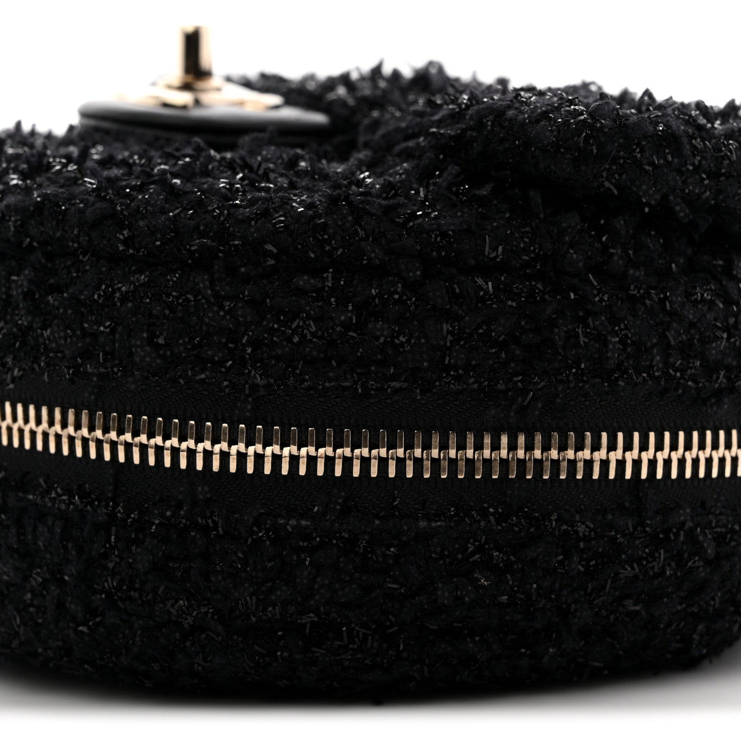 Chanel Tweed Coco Beach Barrel Shoulder Bag Black 11 of 12