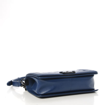 Chanel Calfskin Quilted Medium Boy Flap Blue 4 of 12