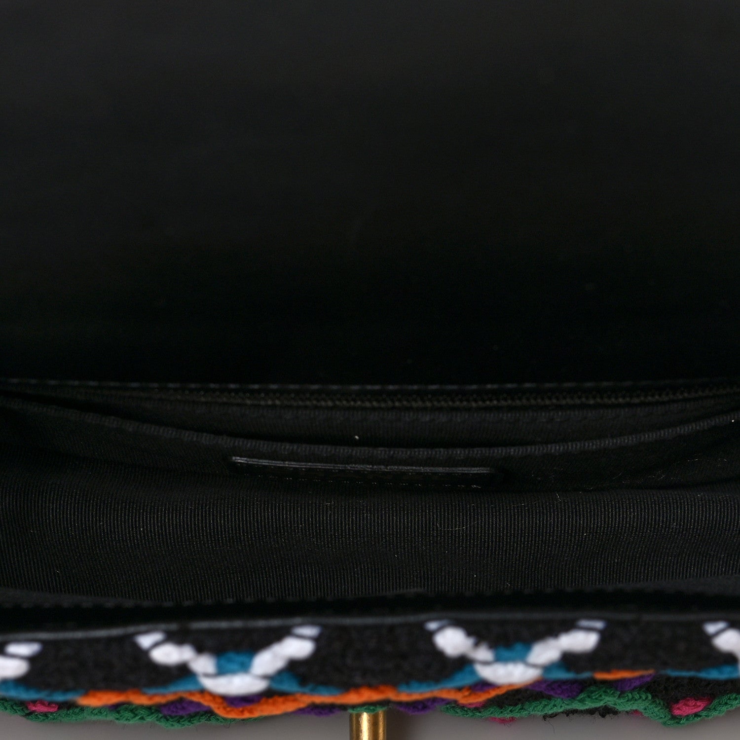 Chanel Tweed Diamond Threaded Mini Rectangular Pearl Crush Flap Black Multicolor 5 of 10