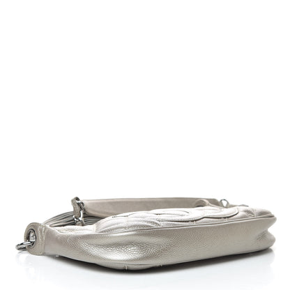 Chanel Metallic Caviar Quilted CC Shoulder Bag Silver 4 of 14
