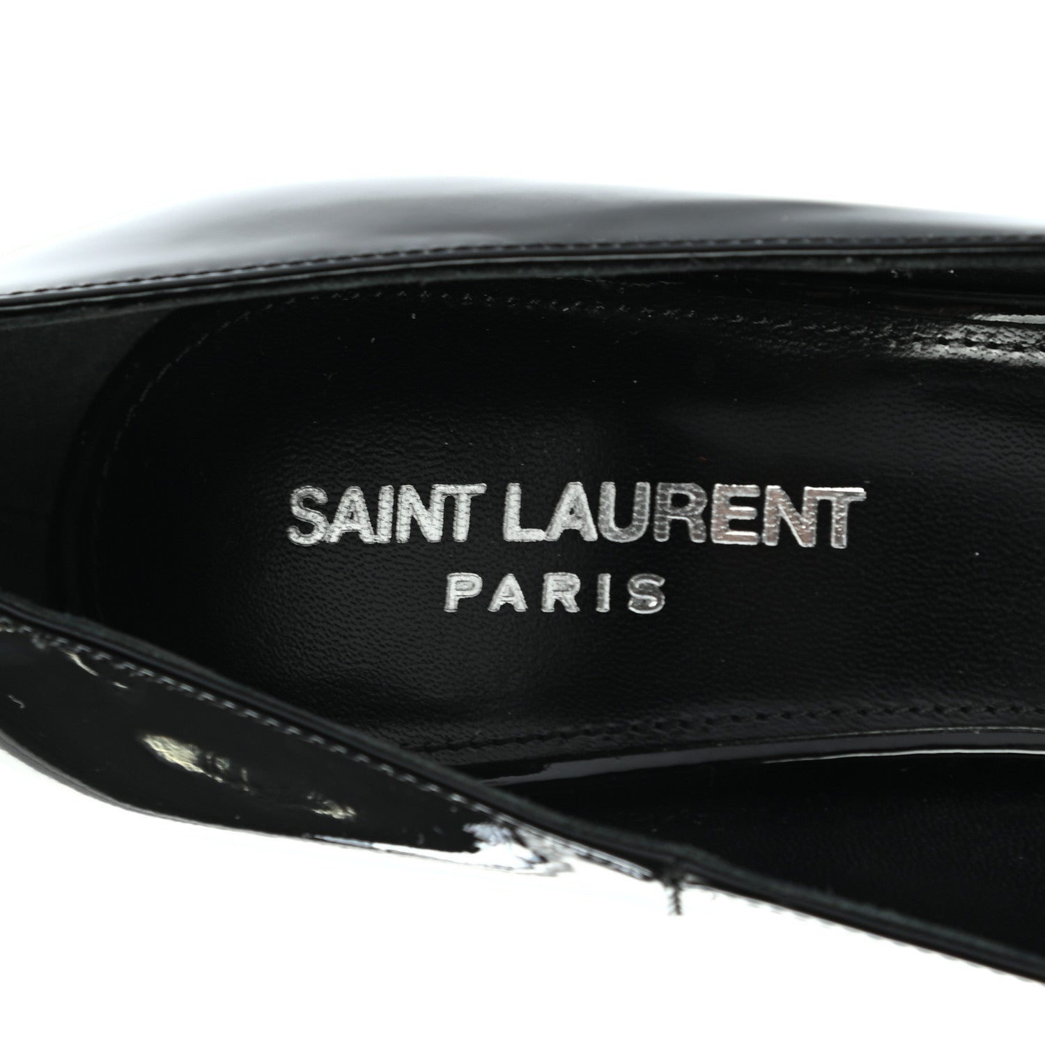 Saint Laurent Patent Opyum 110 Pumps 36.5 Black Silver 7 of 8