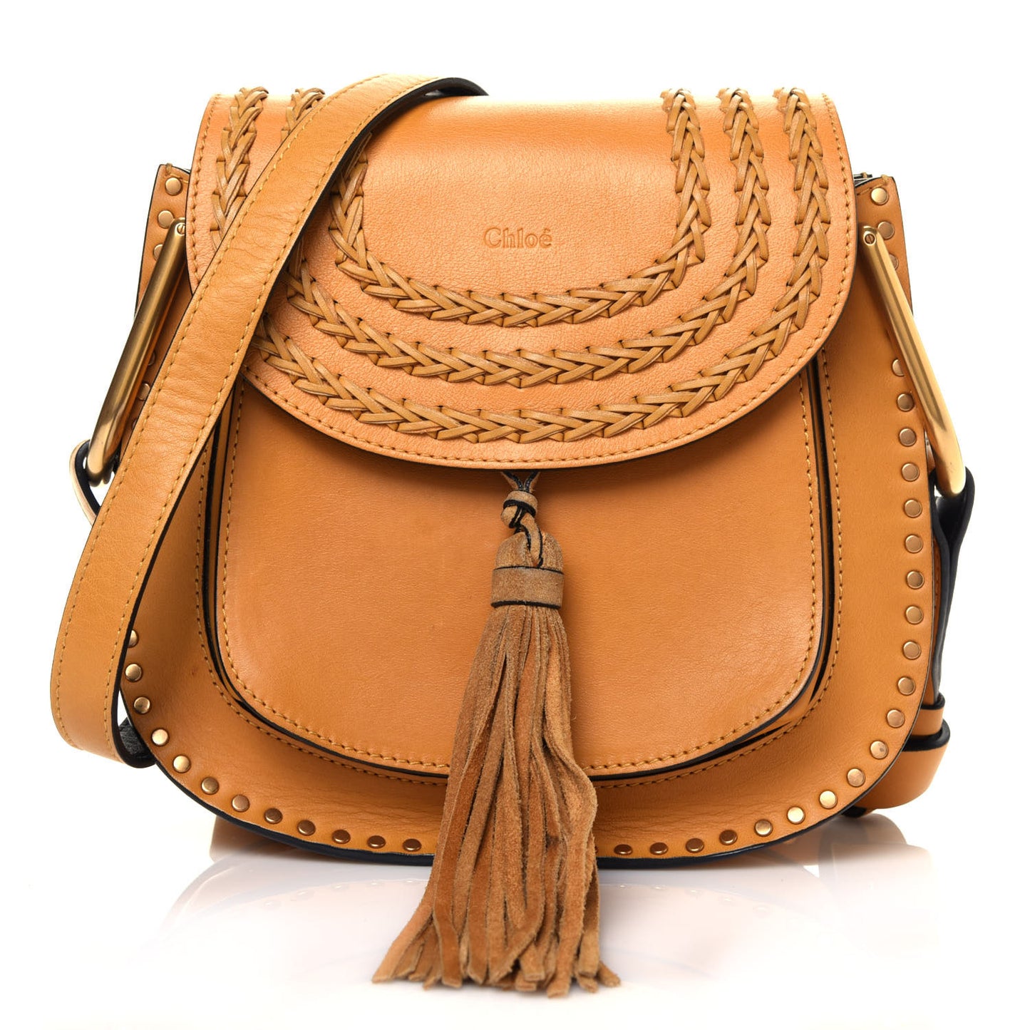Calfskin Braided Small Hudson Shoulder Bag Sunflower