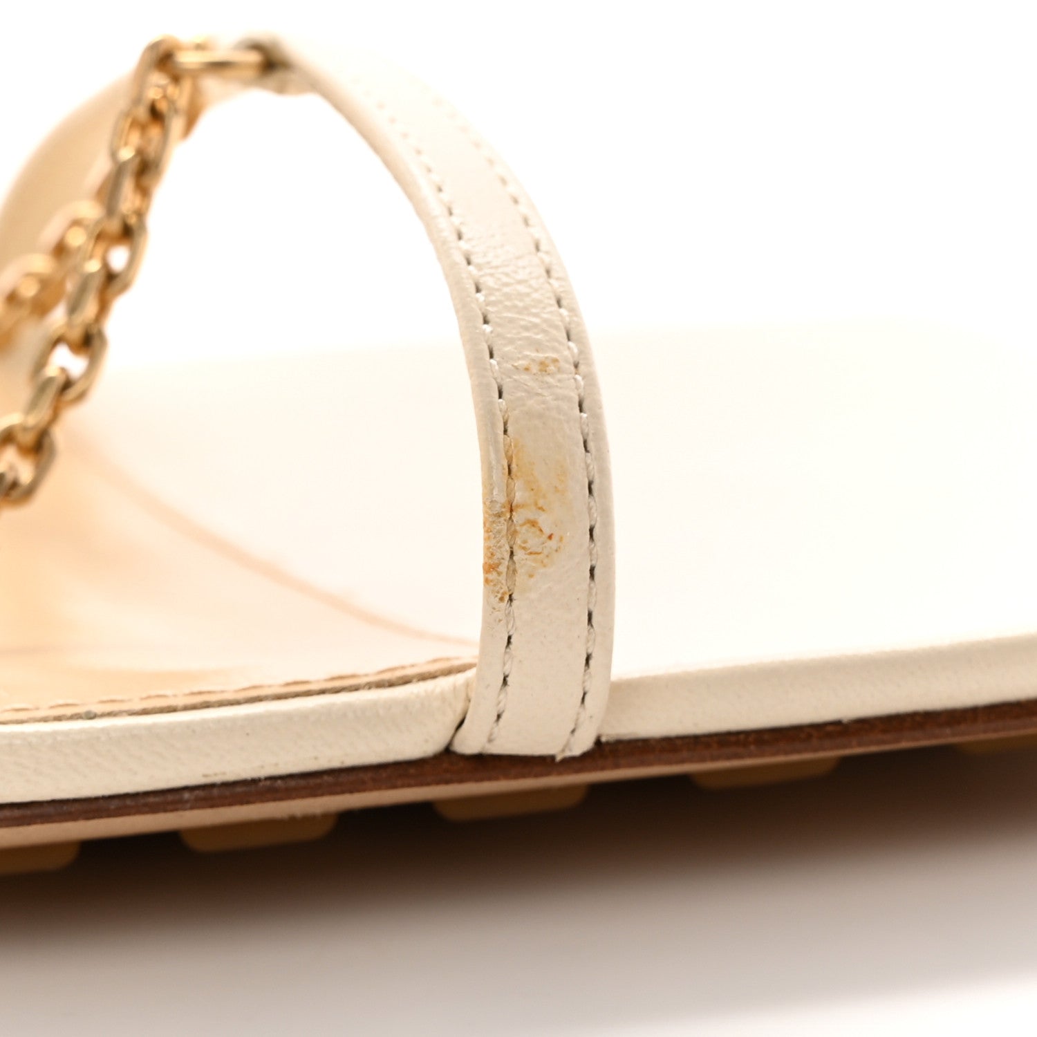 Bottega Veneta Lambskin Stretch Chain Strap 90mm Sandals 37.5 Sea Salt 9 of 14