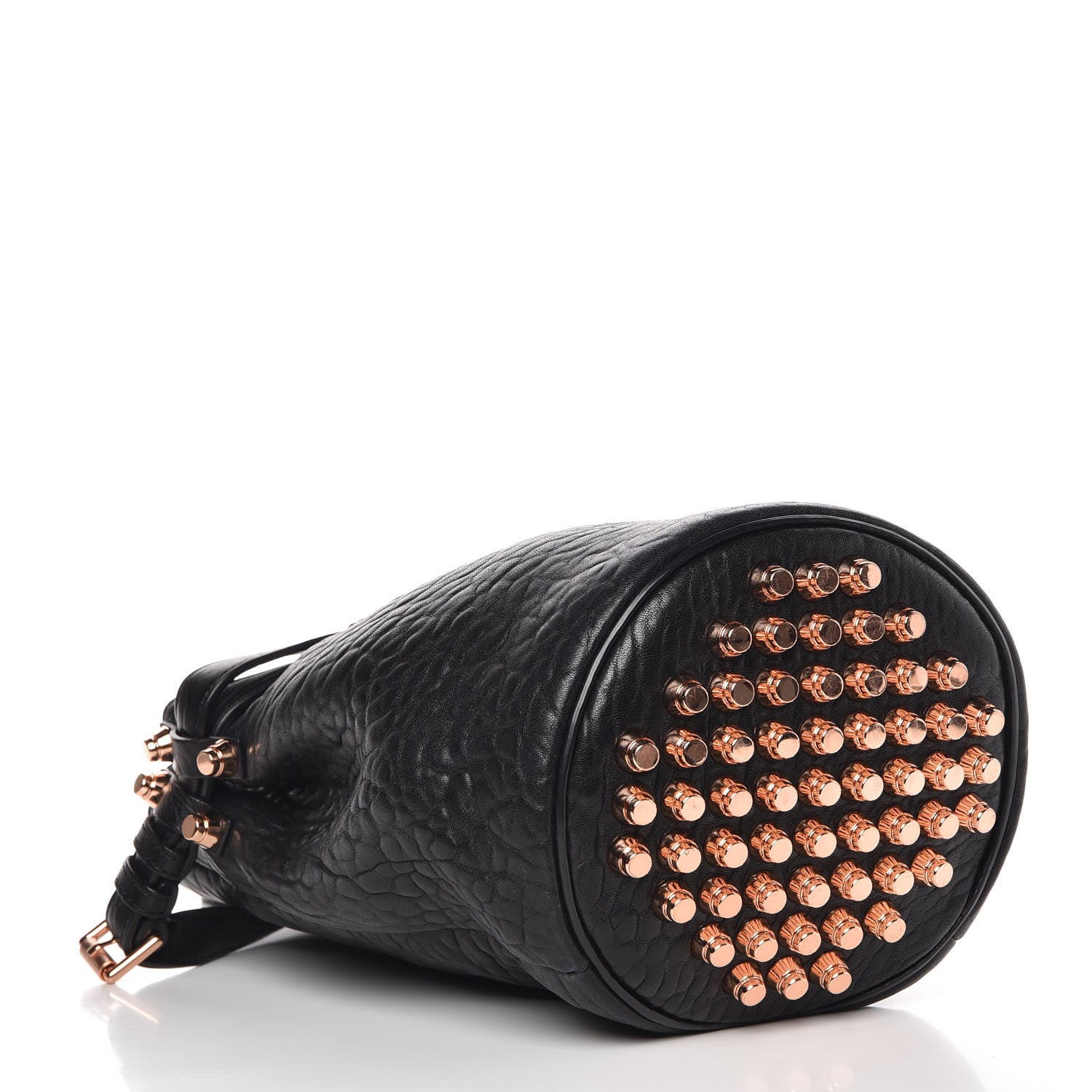 Alexander Wang Pebbled Lambskin Diego Bucket Black Rose Gold Hardware 4 of 8