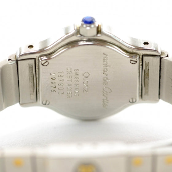 Stainless Steel 18K Yellow Gold 25mm Santos Octagon Quartz Watch
