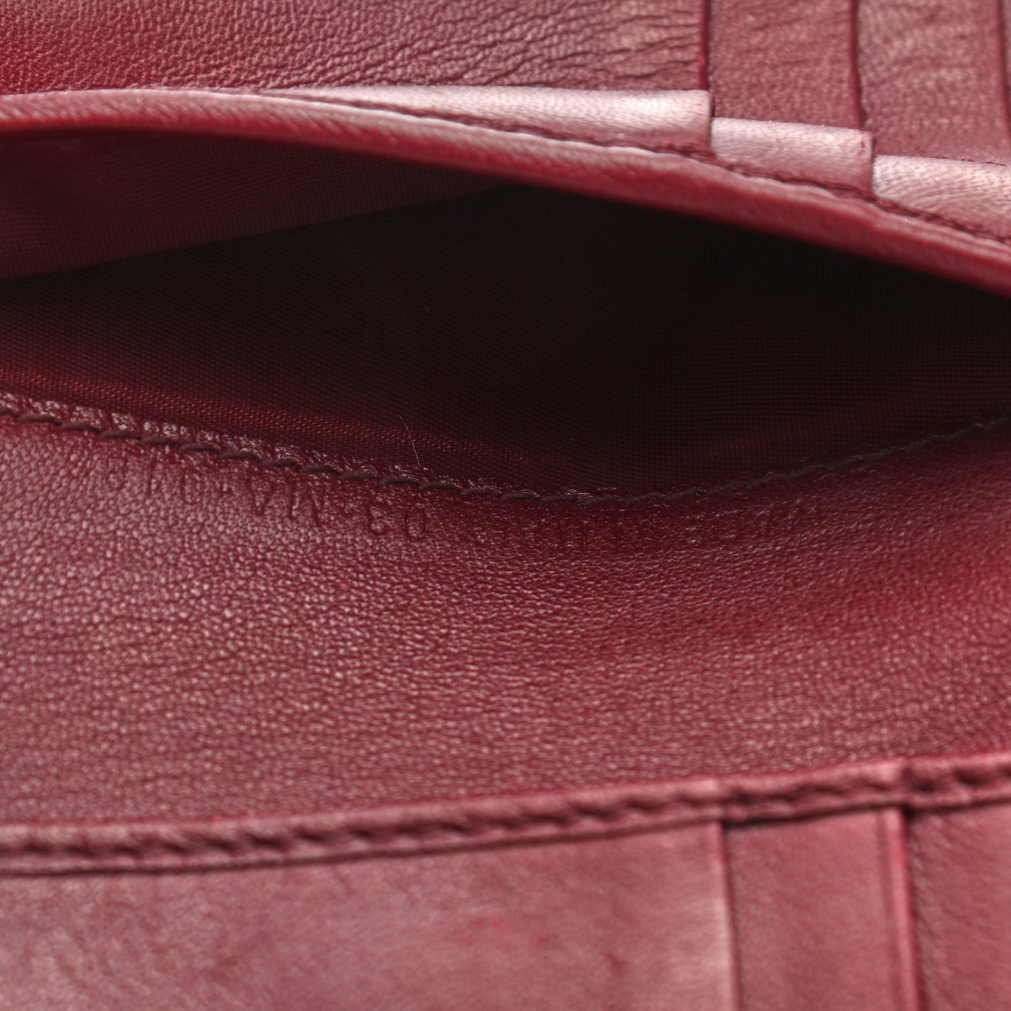 Grained Calfskin Cannage Diorama Elancee Wallet Burgundy