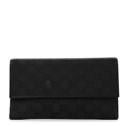 Gucci Monogram Nylon Continental Wallet Black 1 of 7