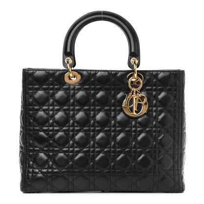 Christian Dior Lambskin Cannage Large Lady Dior Black 1 of 8
