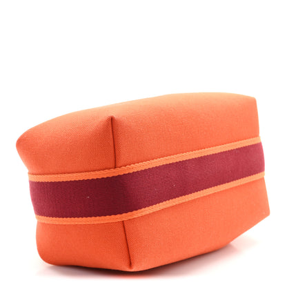 Hermes Canvas Small Bride-A-Brac Pouch Orange Burgundy 4 of 6
